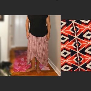 Orange pattern tulip skirt
